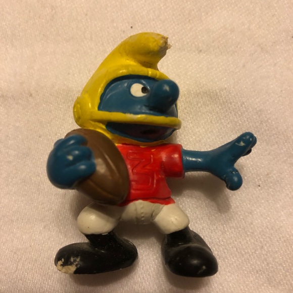 VTG 1980 "The Smurfs" Schleich "American Football" PEYO -- 1980s 2 inch / 5 cm - Picture 6 of 9